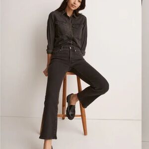 Madewell black kick out cropped jeans